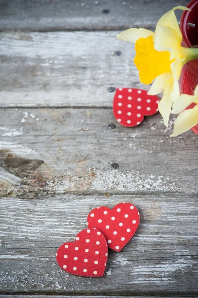 Background with red polka dot hearts Royalty Free Stock Photos