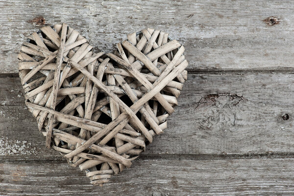 Background with wicker heart