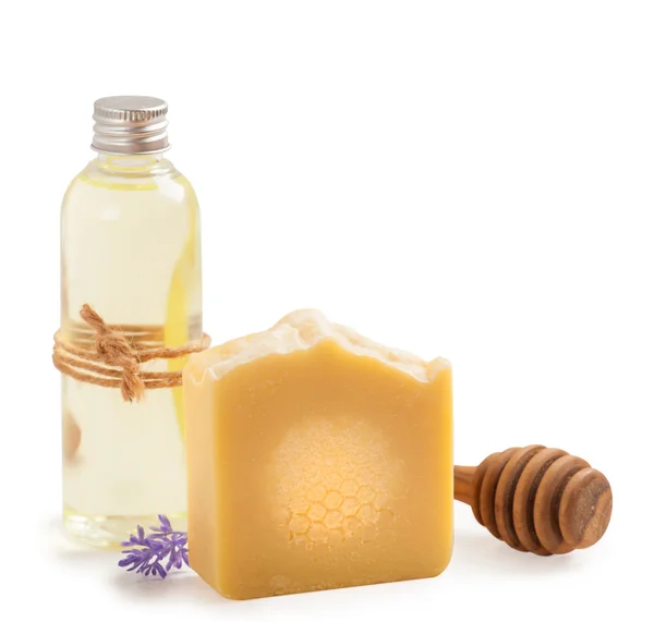 Jabón de miel casero natural y aceite — Foto de Stock