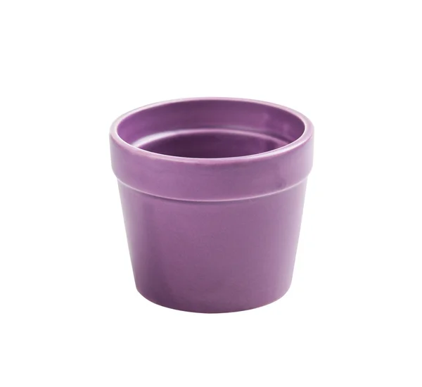 Vaso di fiori viola isolato — Foto Stock