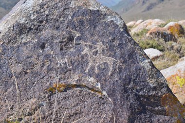 Dağı buzlu eski çizimler