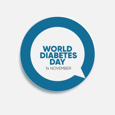 Dünya Diyabet Günü farkındalığı - 14 Kasım - Mavi daire logosu izole edildi