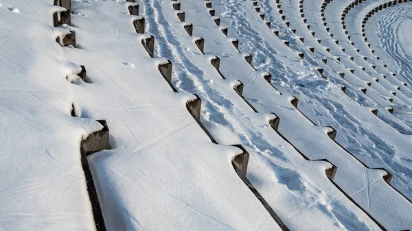 Pasos Nieve Fondo Patrón Invierno Belleza Naturaleza Escena Tranquila — Foto de Stock