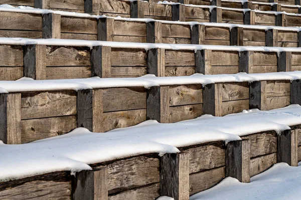 Pasos Nieve Fondo Patrón Invierno Belleza Naturaleza Escena Tranquila — Foto de Stock