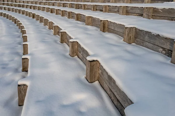 Pasos Nieve Fondo Patrón Invierno Belleza Naturaleza Escena Tranquila — Foto de Stock