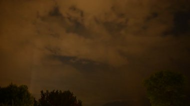 Hareketli Bulutlar, Yıldızlar ve Havai fişeklerle Gece Gökyüzü Hızı