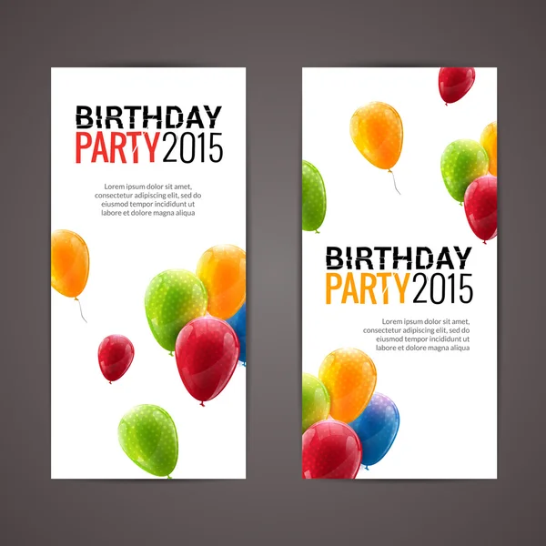 Holiday banners with colorful balloons. Vector illustration