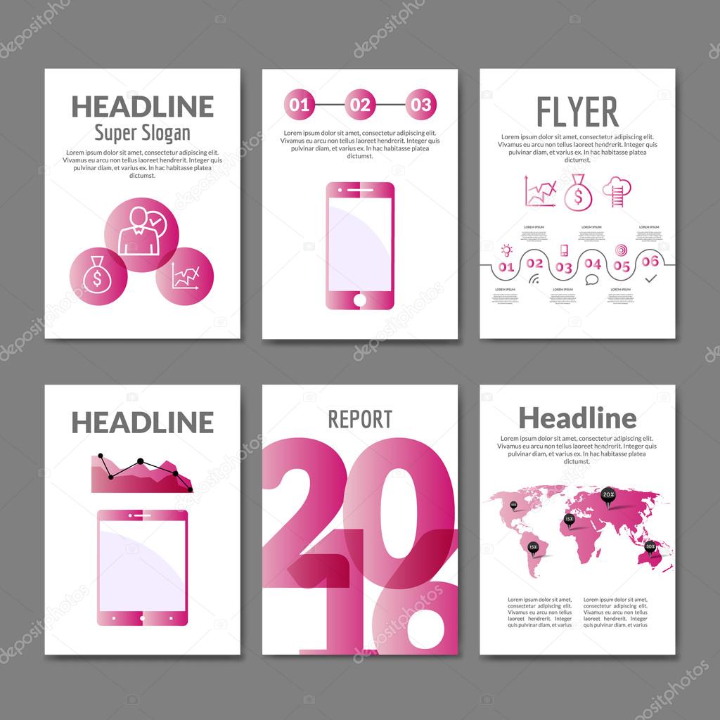 business flyer set brochure with infographics modern colorful
