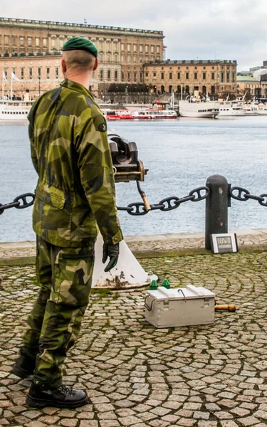 İsveç kraliçelerinin doğum gününü selamlayın. 23 Aralık, Stockholm 'ün merkezindeki Skeppsholmen' de Amfibieregementet Amf 1 'den askeri personel tarafından yapıldı.