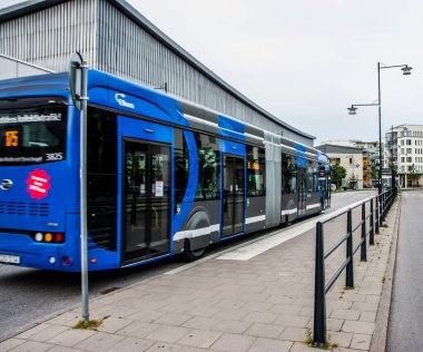 BRT, Otobüs Hızlı Transfer, test otobüsü Kuzey Stockholm, İsveç.