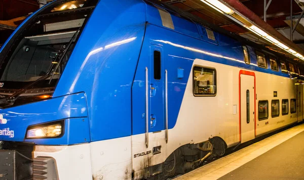 Zuggesellschaft Malartag Mit Ihrem Zug Stockholmer Hauptbahnhof Schweden — Stockfoto