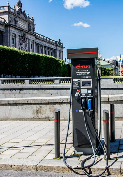 瑞典斯德哥尔摩市中心电动汽车收费站 — 图库照片