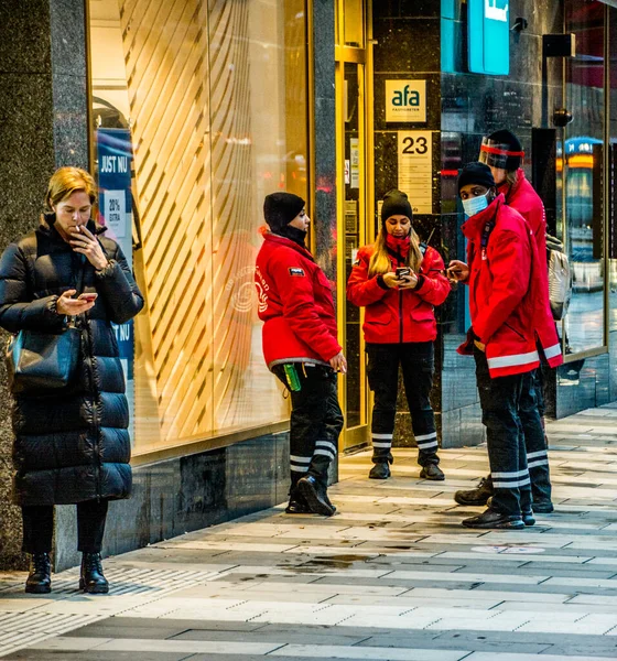 Personal Seguridad Municipal Para Seguridad Ciudad Estocolmo Suecia Desarmado — Foto de Stock