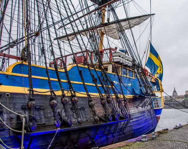 Velero Goetheborg Muelle Estocolmo Suecia Antes Salida Asia —  Fotos de Stock