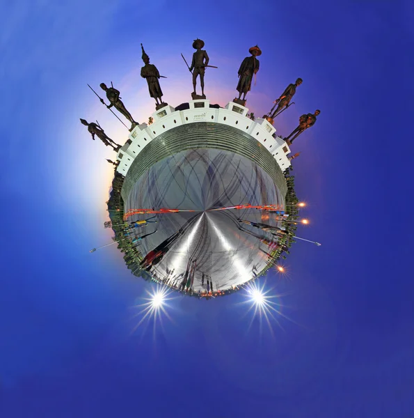 Circle panorama of 7 king of thailand memorial statue — Stock Photo, Image