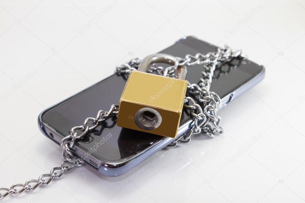 Lock smart phone by chain