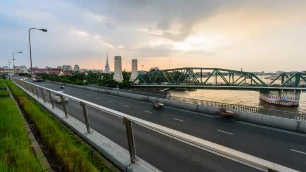 Bangkok Tailandia Julio 2020 Time Lapse Blur Light Car Traffic — Vídeos de Stock