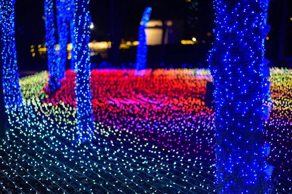 Iluminação Decorar Árvore Festival Iluminação Mostrando Evento Contagem Regressiva — Fotografia de Stock