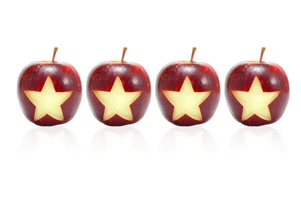 4-gwiazdkowy na czerwone jabłka — Zdjęcie stockowe