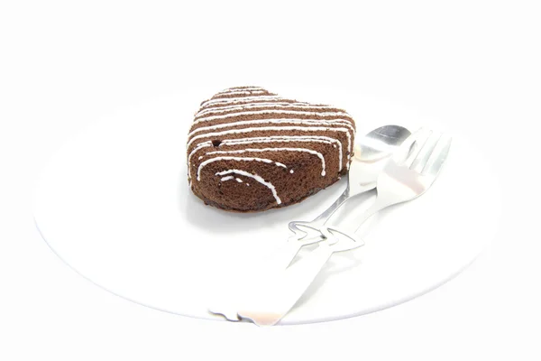 Serca czekoladowe ciasto — Zdjęcie stockowe