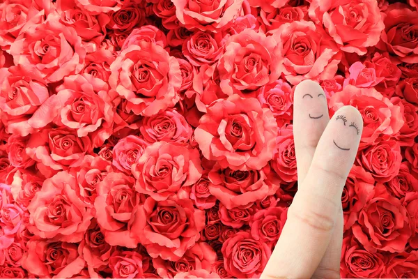 Painted happy fingers smiley — Stock Photo, Image