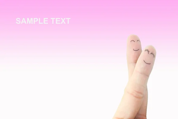 Smiley mit lackierten glücklichen Fingern — Stockfoto
