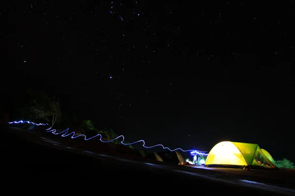 Camping in night time — Stock Photo, Image