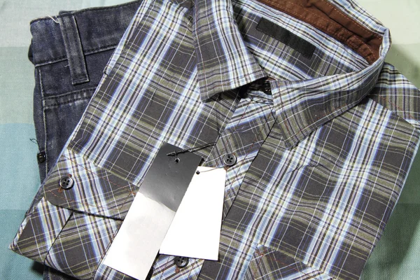 Label of Plaid shirts — 图库照片