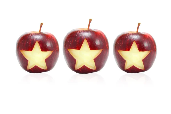 Three apple star — Stock Photo, Image