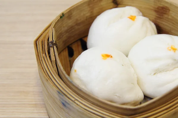 Close-up steamed stuff bun — Stock Photo, Image