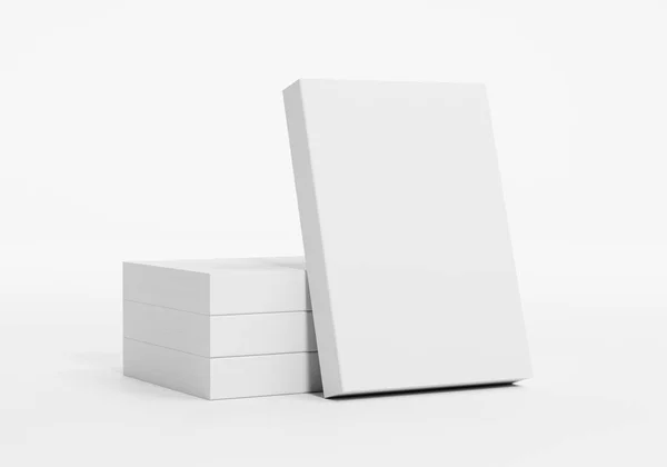 Livros Capa Macia Com Capa Branco Isolada Fundo Branco — Fotografia de Stock