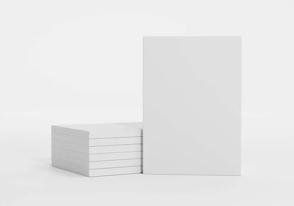 Libros Tapa Blanda Con Tapa Blanco Aislada Sobre Fondo Blanco — Foto de Stock