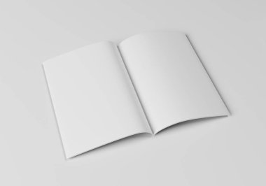 Boş şarjör yarı açık. Beyaz bir arka planda. 3B illüstrasyon