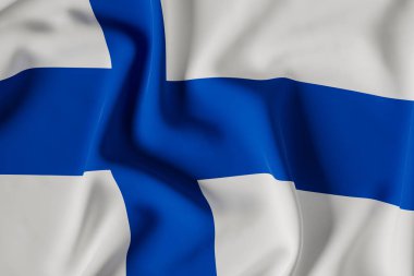 Finlandiya flag.3d illüstrasyon.
