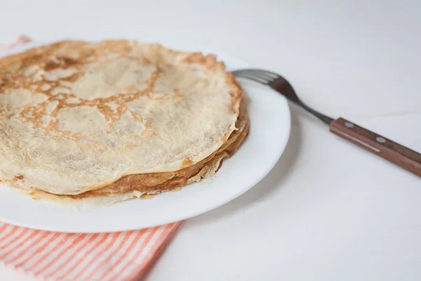 Frukost med pannkakor — Stockfoto