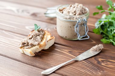 Liver pate with sandwiches clipart