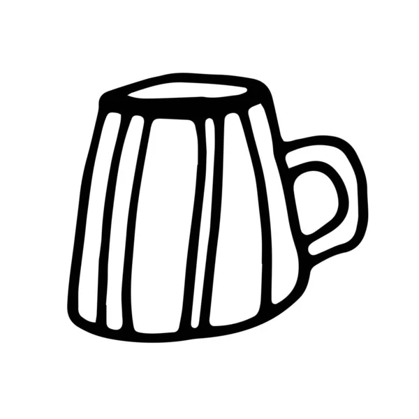 Vector Doodle Beber Copo Cerveja Para Cozinha Café Bar Restaurante — Vetor de Stock