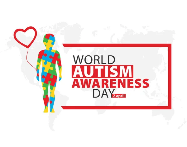 Día mundial de la conciencia del autismo. Ilustración, banner o póster. — Vector de stock