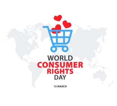 Dünya tüketici hakları 15 Mart 'ta. logo tasarımı.