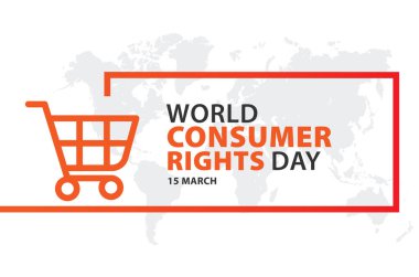 Dünya tüketici hakları 15 Mart 'ta. logo tasarımı.