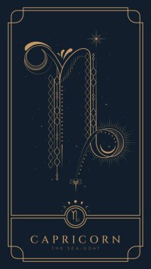 Oğlak Sembolü Zodiac İllüstrasyonu