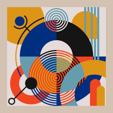 Bauhaus stili arkaplana sahip soyut vektör geometriği