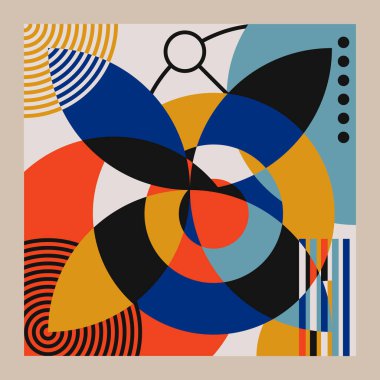 Bauhaus stili arkaplana sahip soyut vektör geometriği