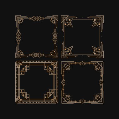 Art Deco Square Çerçeve Çizimi