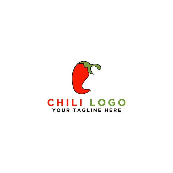 Chili Logo Design Isoliertes Gemüse Vektorillustration — Stockvektor
