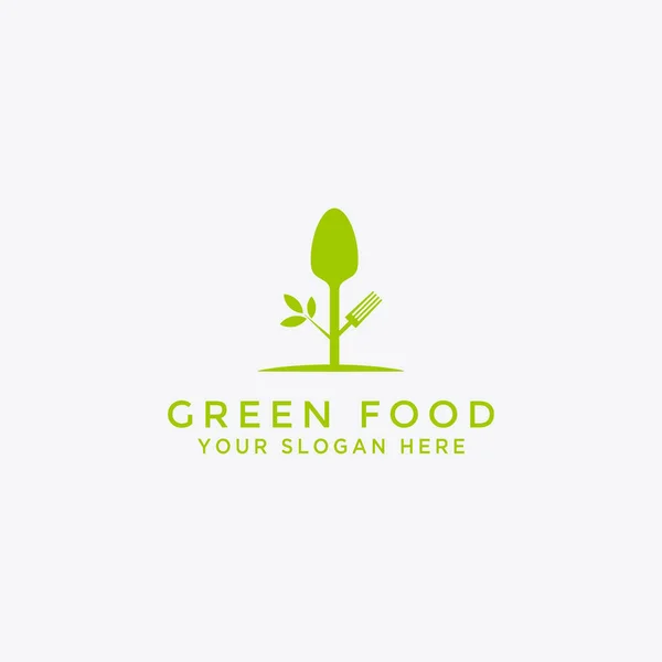 緑の食品の自然ロゴデザイン ベクトル — ストックベクタ