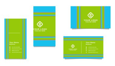 Modern, Yaratıcı ve Temiz Geometrik Tasarım Vektör Kartı Şablonu. Dikey ve Yatay Şablon Koleksiyonu