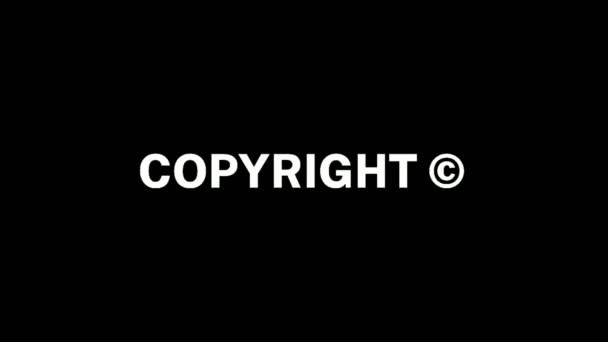 Copyright Iconos Propiedad Intelectual Animación Texto Resolución — Vídeos de Stock