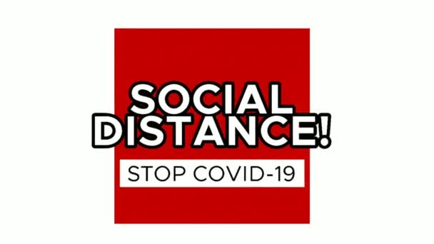 Attention Keep Your Distance Stop Covid Stay Home Work Home — Stock Video