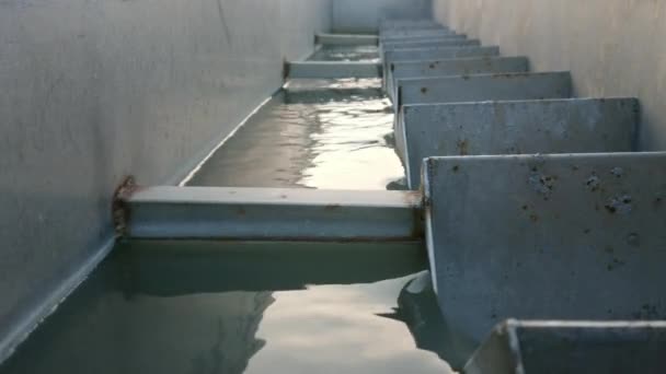 Proses Pembuangan Air Limbah Dari Kolam Tengah Tank Uasb — Stok Video